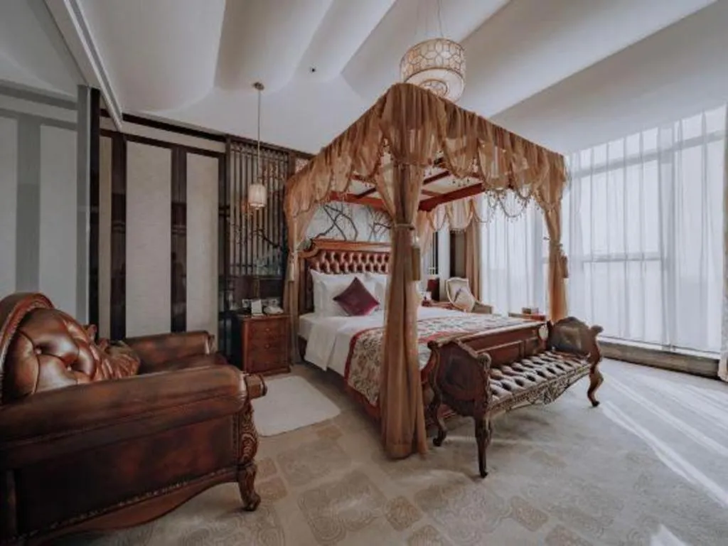 Bed in Chengdu Charming Yard Nature Nook Hotel