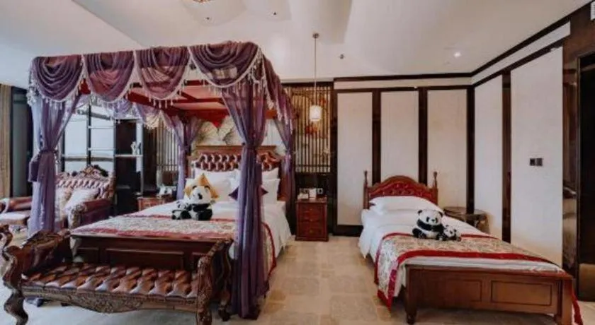 Bed in Chengdu Charming Yard Nature Nook Hotel