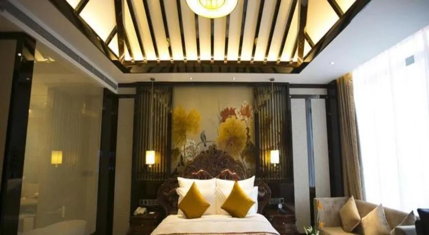 Bed in Chengdu Charming Yard Nature Nook Hotel