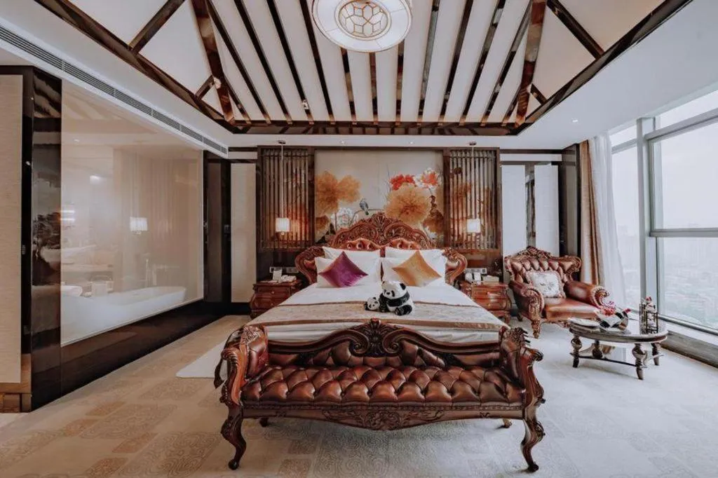 Bed in Chengdu Charming Yard Nature Nook Hotel