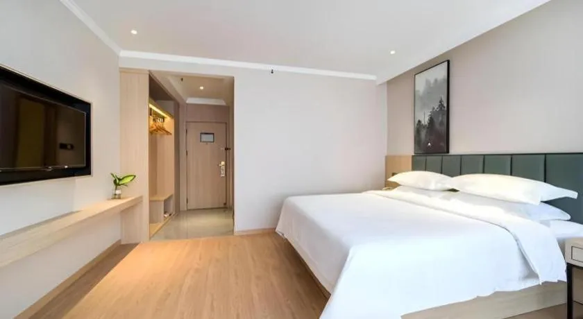 Bed in GreenTree Inn Chizhou Pingtian Lake Qingfeng Avenue Business Hotel