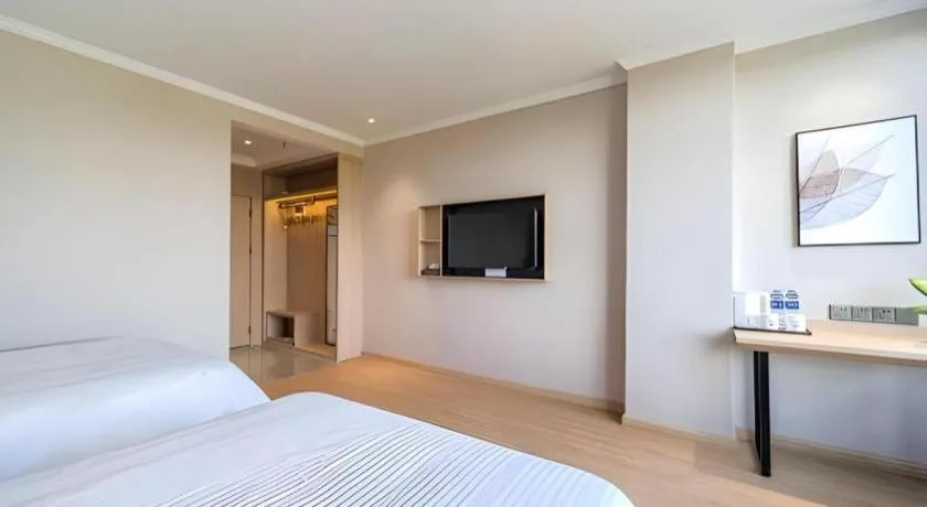 Bed in GreenTree Inn Chizhou Pingtian Lake Qingfeng Avenue Business Hotel