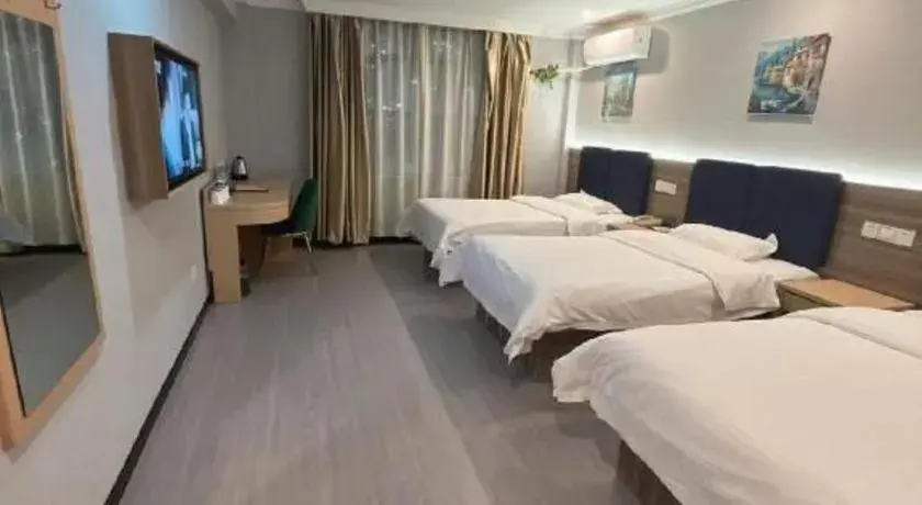 Bed in GreenTree Inn Shanghai MinHang ZhuanQiao Subway Station East ZhuanXing Road Shell Hotel Bed in GreenTree Inn Shanghai MinHang ZhuanQiao Subway Station East ZhuanXing Road Shell Hotel