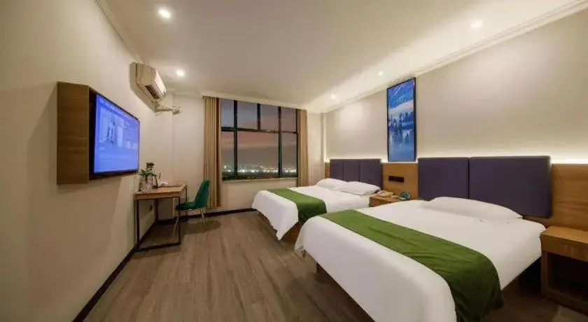Bed in GreenTree Inn Shanghai MinHang ZhuanQiao Subway Station East ZhuanXing Road Shell Hotel Bed in GreenTree Inn Shanghai MinHang ZhuanQiao Subway Station East ZhuanXing Road Shell Hotel