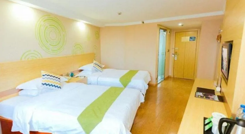 Bed in GreenTree Inn Shanghai Guangxin Road Tongji Hospital Express Hotel