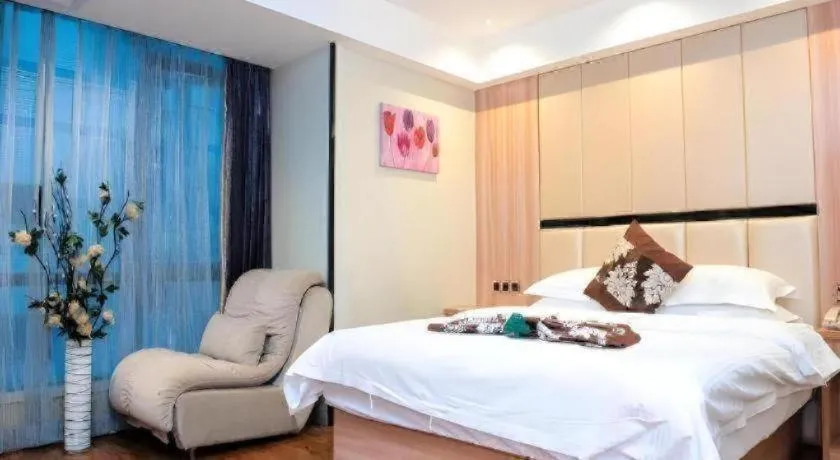 Bed in GreenTree Inn Ningde Gutian County Chengdong Street Business Hotel