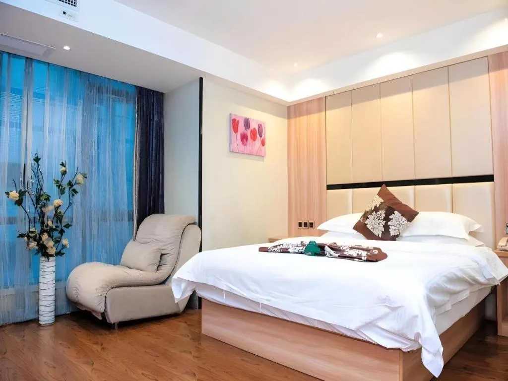 Bed in GreenTree Inn Ningde Gutian County Chengdong Street Business Hotel