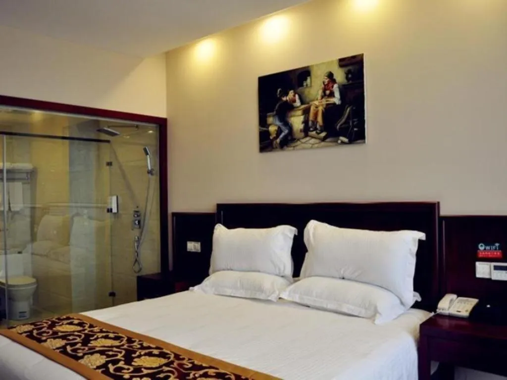 Bed in GreenTree Inn Shanghai Jiading Newtown MaLu Subway Station Business Hotel