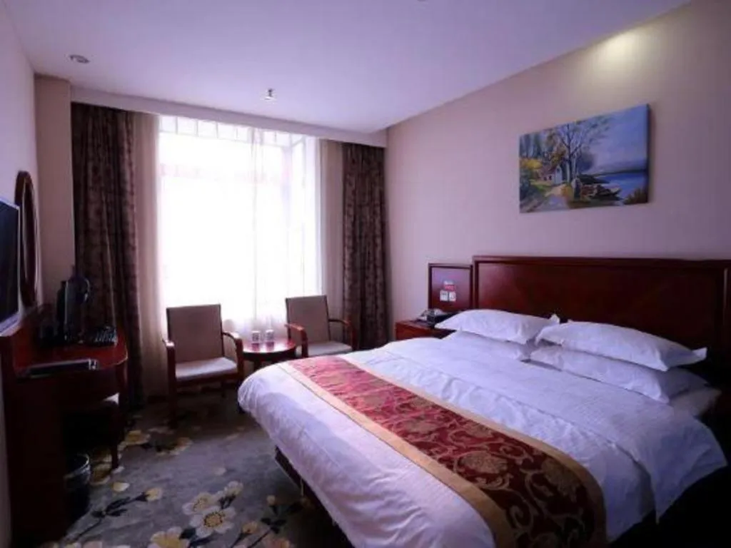 Bed in GreenTree Inn Shanghai Jiading Newtown MaLu Subway Station Business Hotel