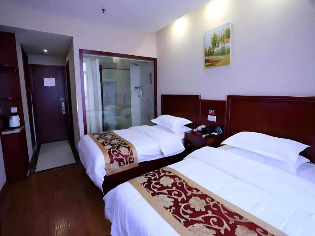 Bed in GreenTree Inn Shanghai Jiading Newtown MaLu Subway Station Business Hotel