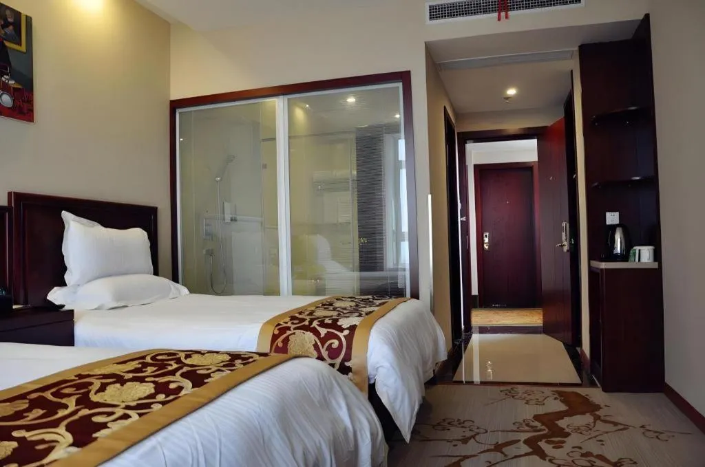 Bed in GreenTree Inn Shanghai Jiading Newtown MaLu Subway Station Business Hotel