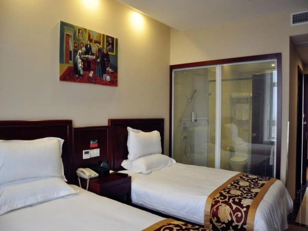 Bed in GreenTree Inn Shanghai Jiading Newtown MaLu Subway Station Business Hotel