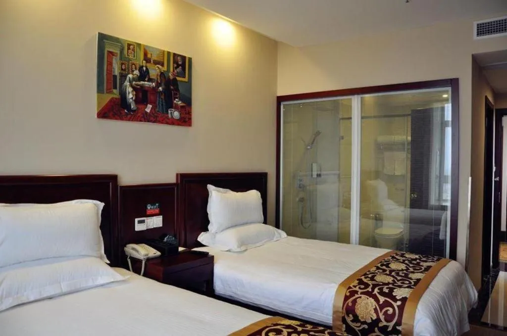 Bed in GreenTree Inn Shanghai Jiading Newtown MaLu Subway Station Business Hotel