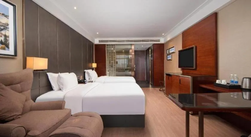 Bed in Echeng Hotel Wuhan Optics Valley Square Yangjiawan Metro Station