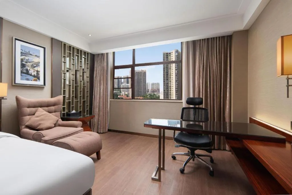 Bed in Echeng Hotel Wuhan Optics Valley Square Yangjiawan Metro Station