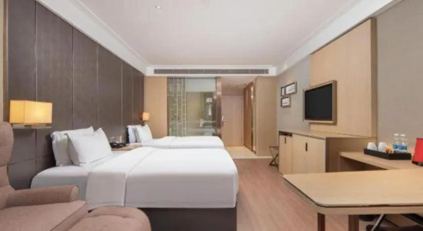 Bed in Echeng Hotel Wuhan Optics Valley Square Yangjiawan Metro Station
