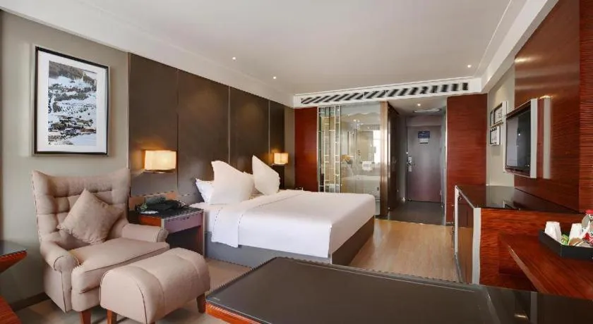 Bed in Echeng Hotel Wuhan Optics Valley Square Yangjiawan Metro Station