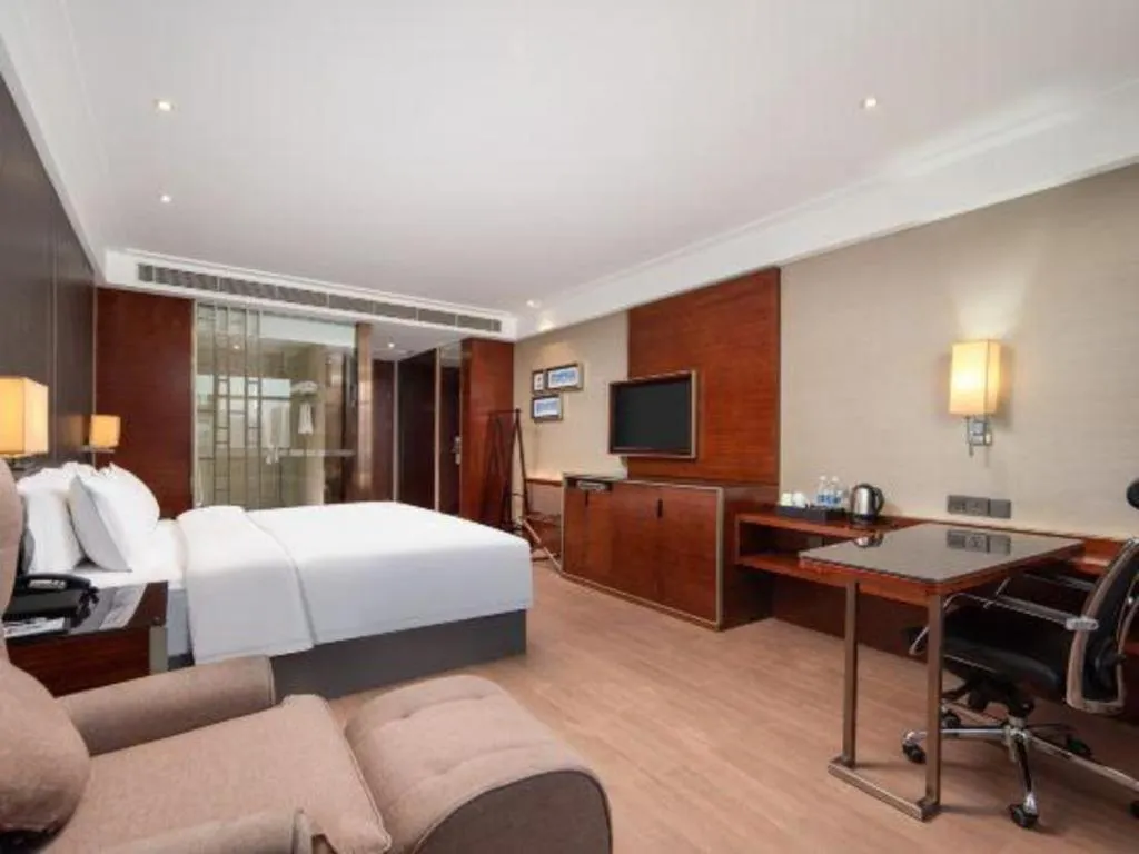 Bed in Echeng Hotel Wuhan Optics Valley Square Yangjiawan Metro Station