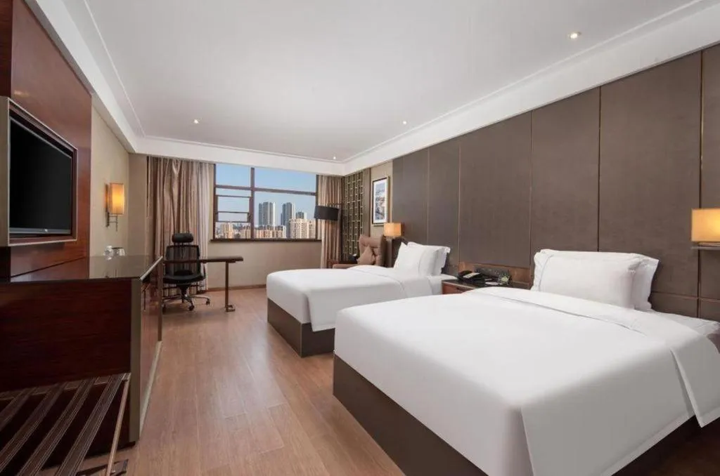 Bed in Echeng Hotel Wuhan Optics Valley Square Yangjiawan Metro Station