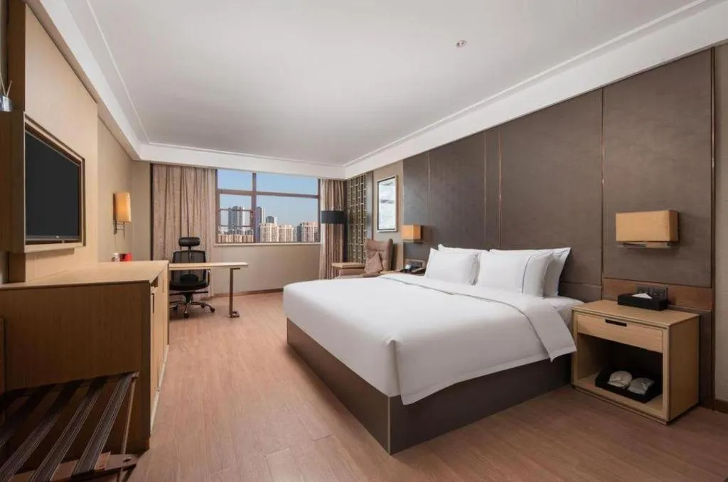 Bed in Echeng Hotel Wuhan Optics Valley Square Yangjiawan Metro Station