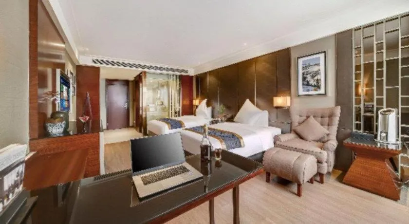 Bed in Echeng Hotel Wuhan Optics Valley Square Yangjiawan Metro Station