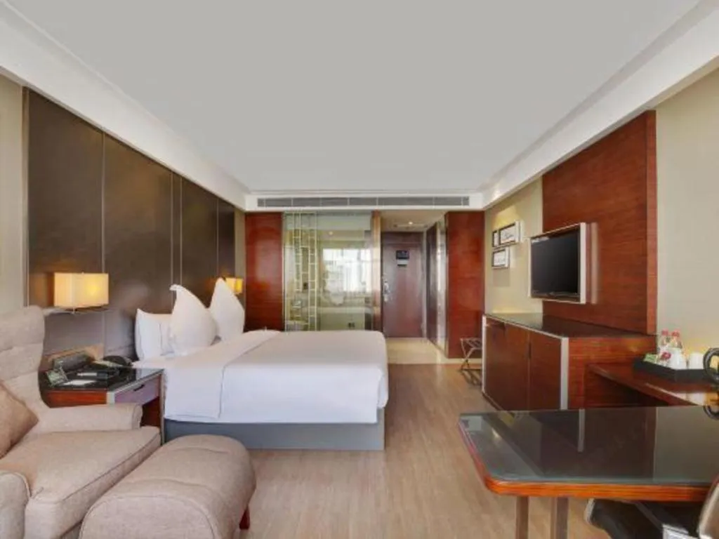 Bed in Echeng Hotel Wuhan Optics Valley Square Yangjiawan Metro Station