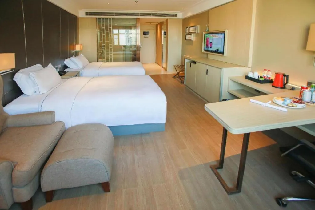 Bed in Echeng Hotel Wuhan Optics Valley Square Yangjiawan Metro Station