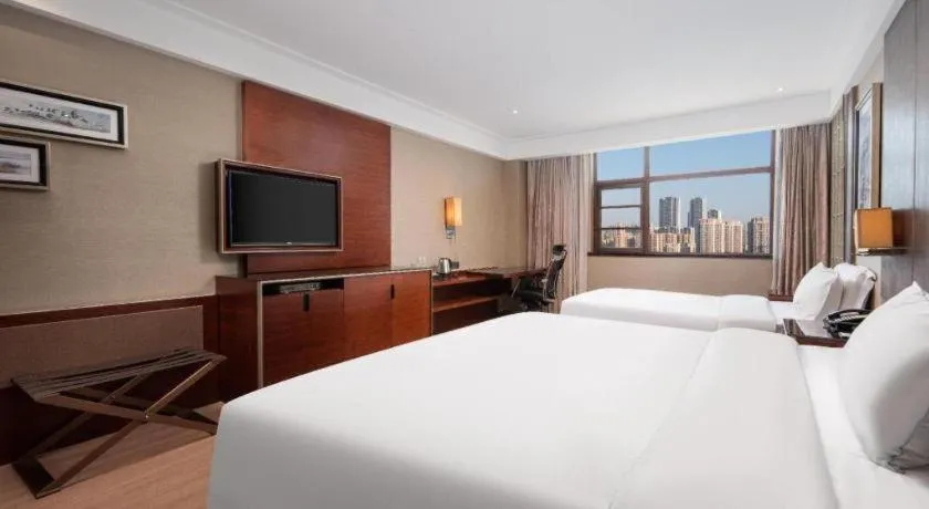 Bed in Echeng Hotel Wuhan Optics Valley Square Yangjiawan Metro Station