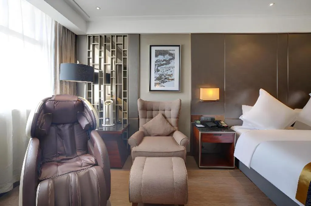 Bed in Echeng Hotel Wuhan Optics Valley Square Yangjiawan Metro Station