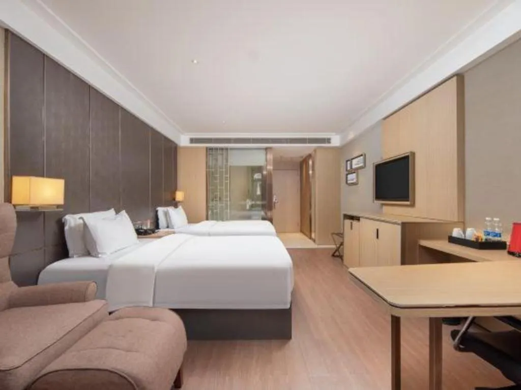 Bed in Echeng Hotel Wuhan Optics Valley Square Yangjiawan Metro Station