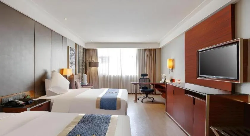 Bed in Echeng Hotel Wuhan Optics Valley Square Yangjiawan Metro Station