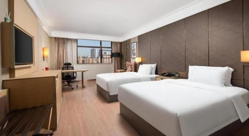 Bed in Echeng Hotel Wuhan Optics Valley Square Yangjiawan Metro Station