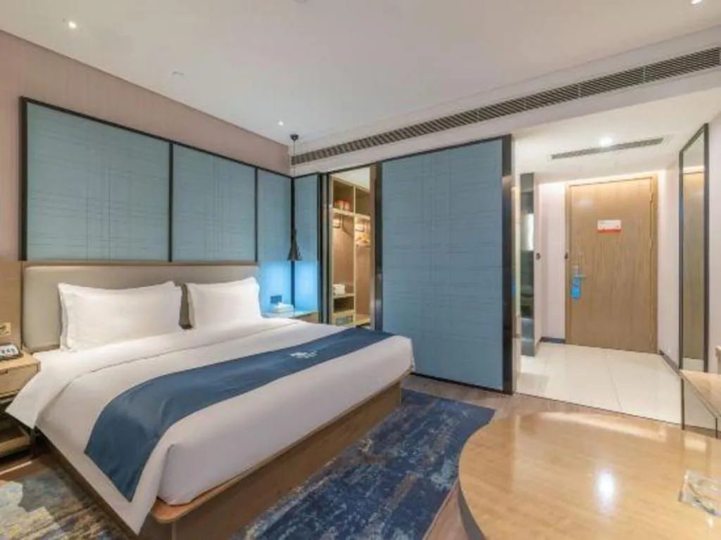 Bed in Echarm Hotel Jinan Railway Station Daming Lake