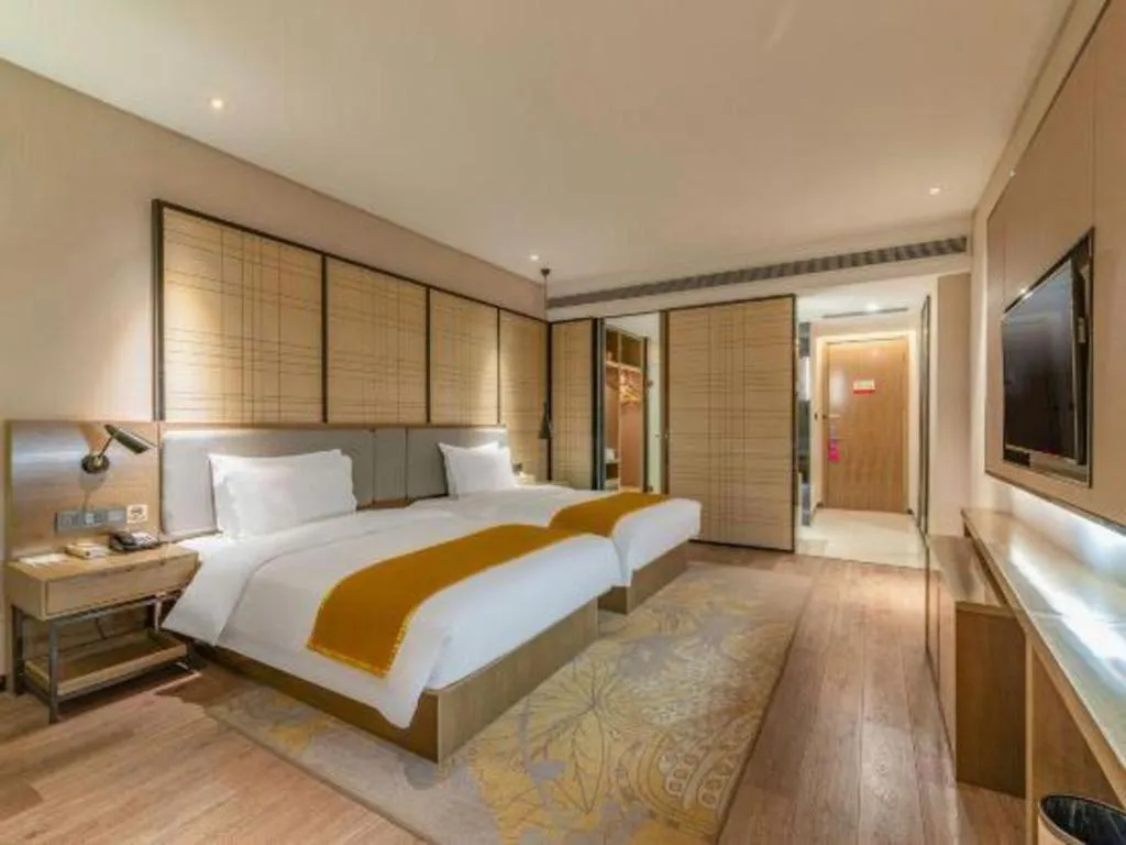 Bed in Echarm Hotel Jinan Railway Station Daming Lake