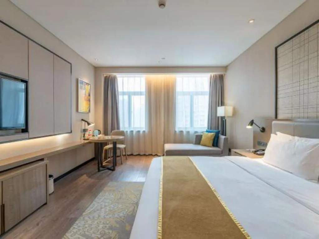 Bed in Echarm Hotel Jinan Railway Station Daming Lake