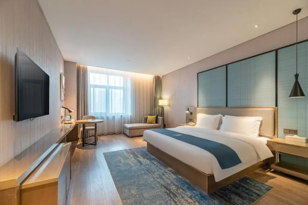 Bed in Echarm Hotel Jinan Railway Station Daming Lake