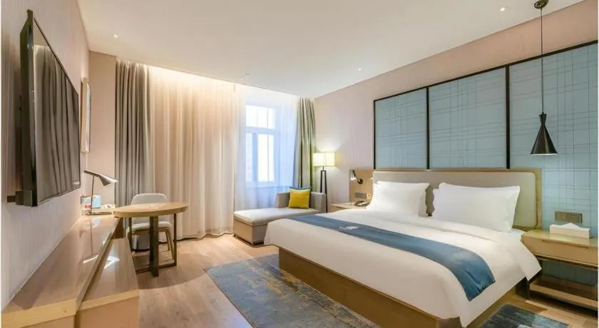 Bed in Echarm Hotel Jinan Railway Station Daming Lake