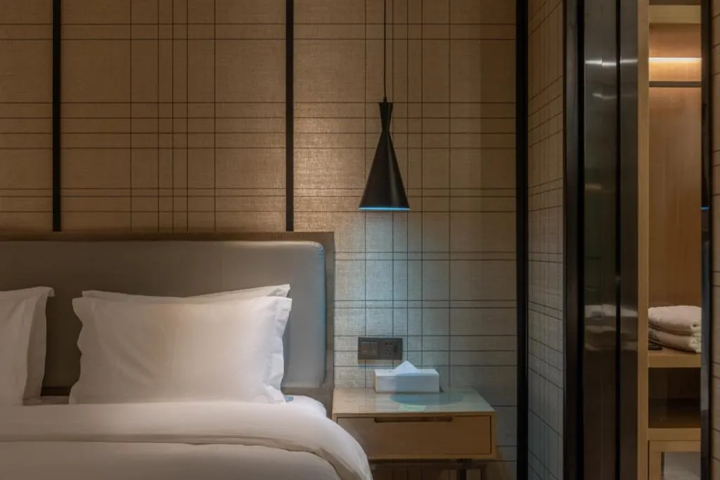 Bed in Echarm Hotel Jinan Railway Station Daming Lake