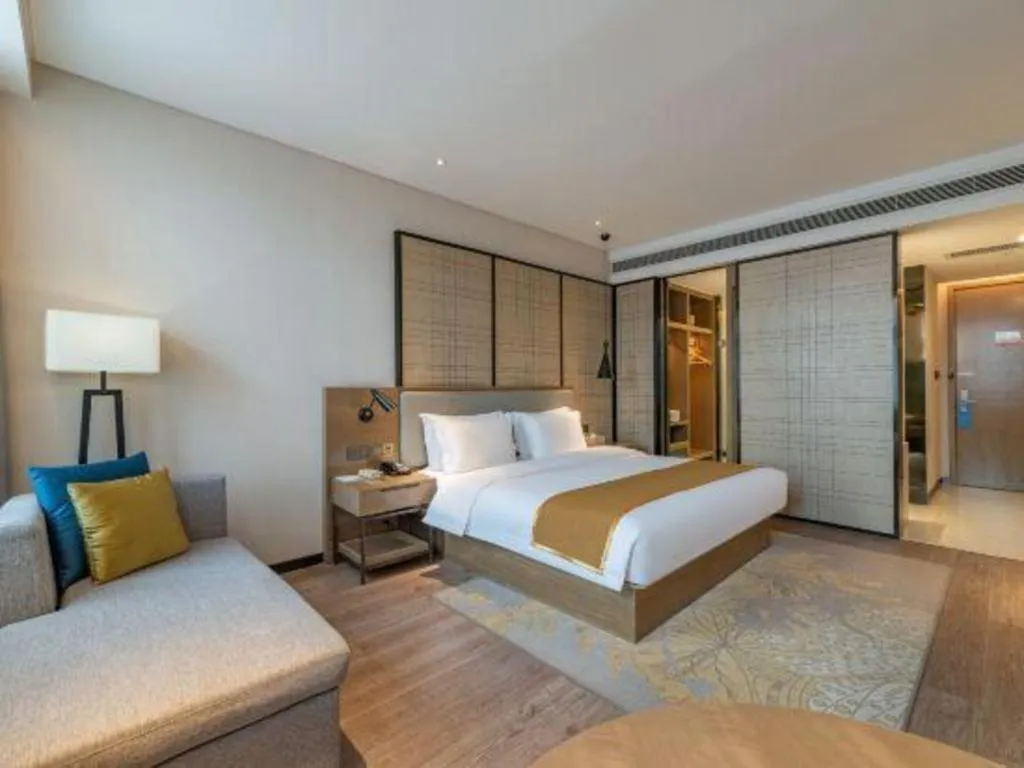 Bed in Echarm Hotel Jinan Railway Station Daming Lake