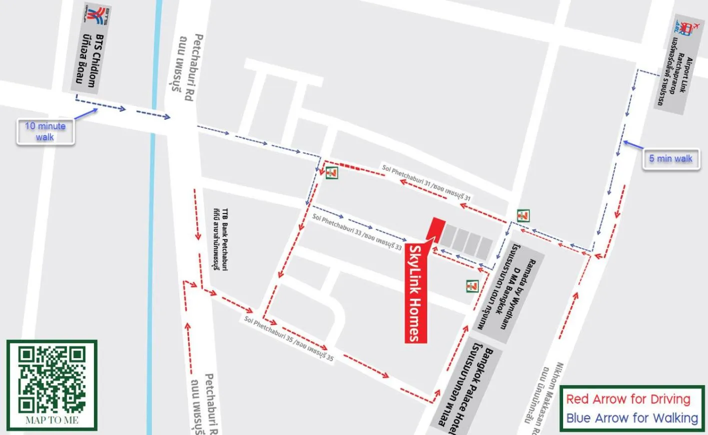 Area and facilities in SkyLink Homes - Pattunaam - Airport Link & BTS Chidlom