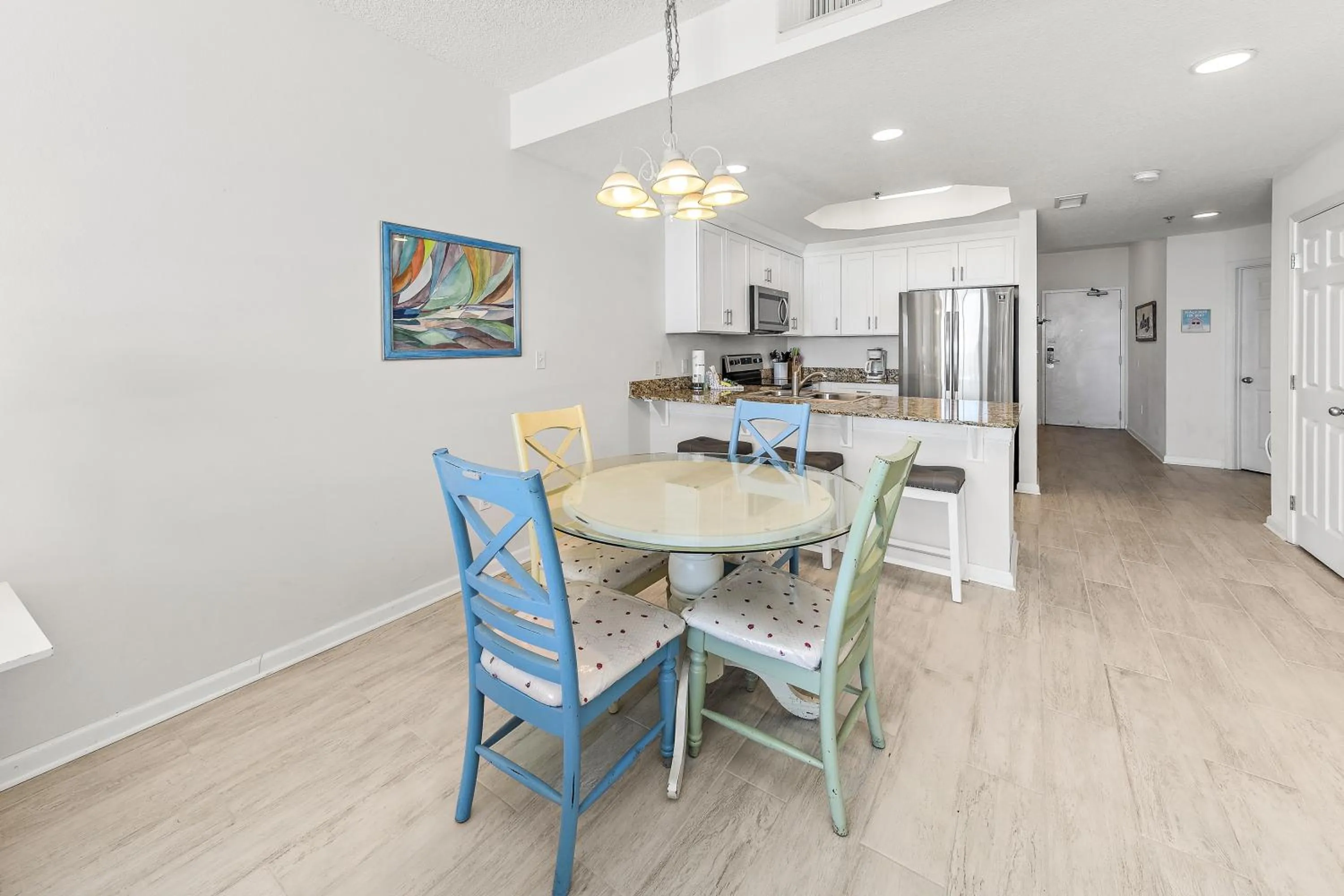 Dining area in Lighthouse Condos Gulf Shores