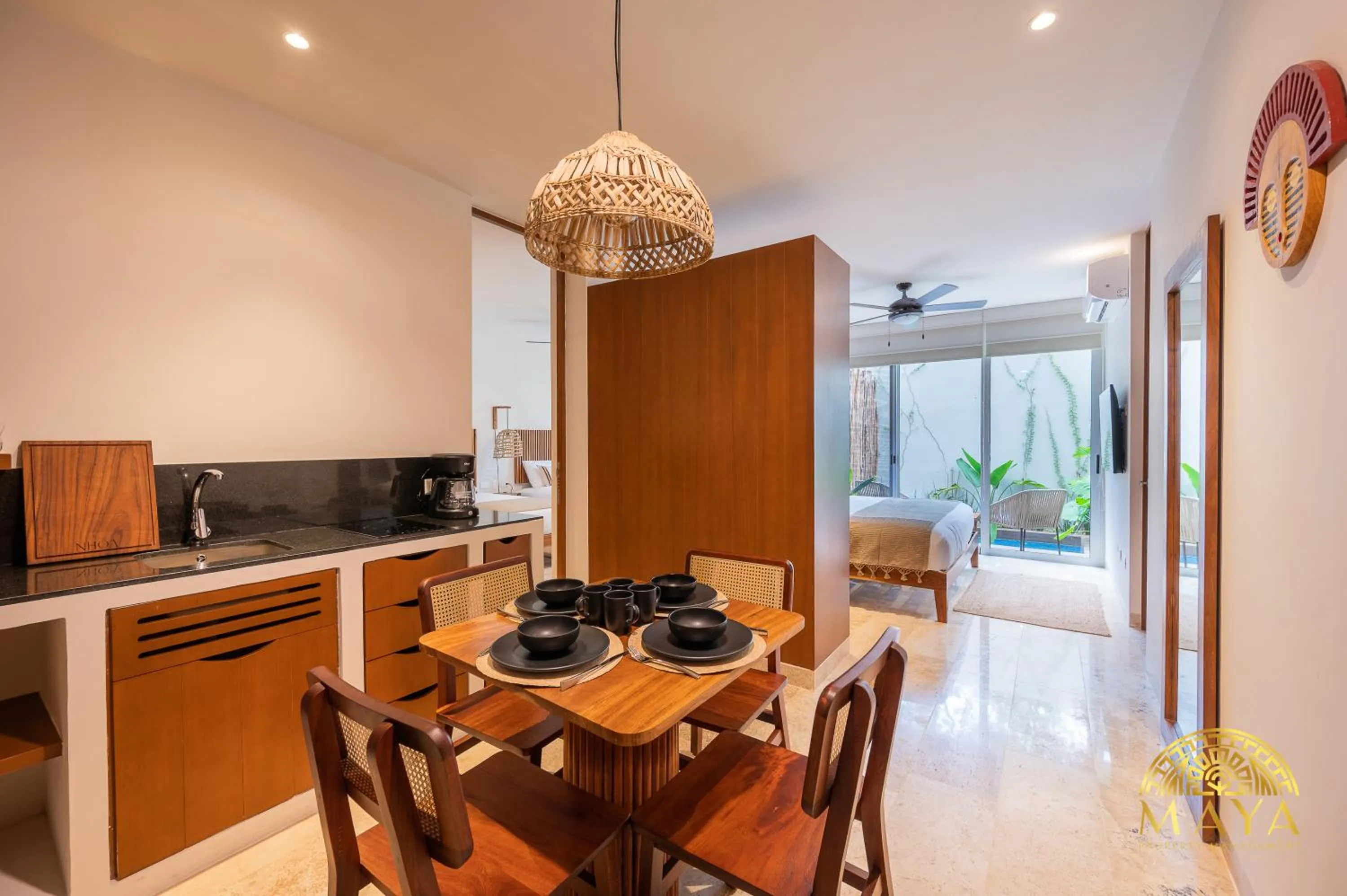 Kitchen or kitchenette in Nhoa Tulum Aparthotel by Maya PM