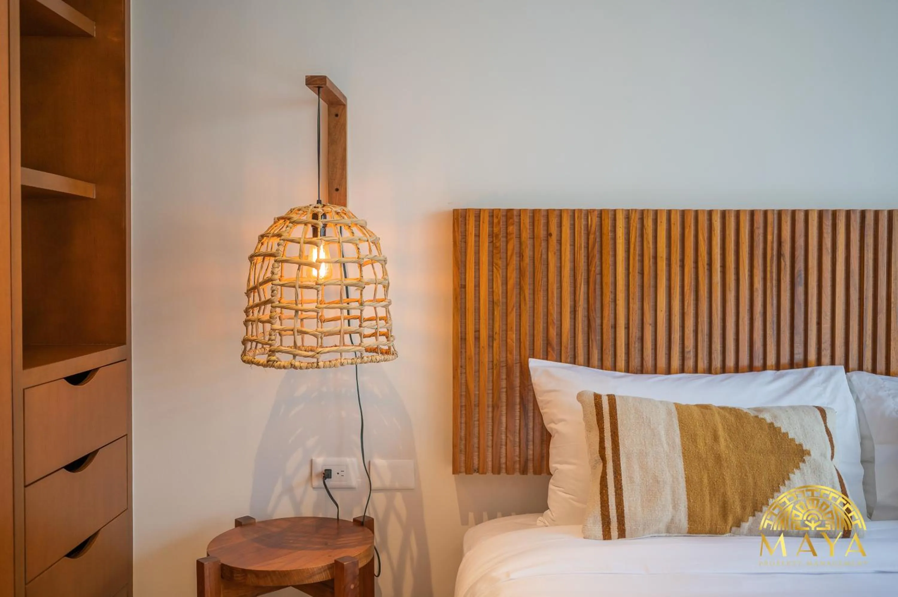 wardrobe, Bed in Nhoa Tulum Aparthotel by Maya PM