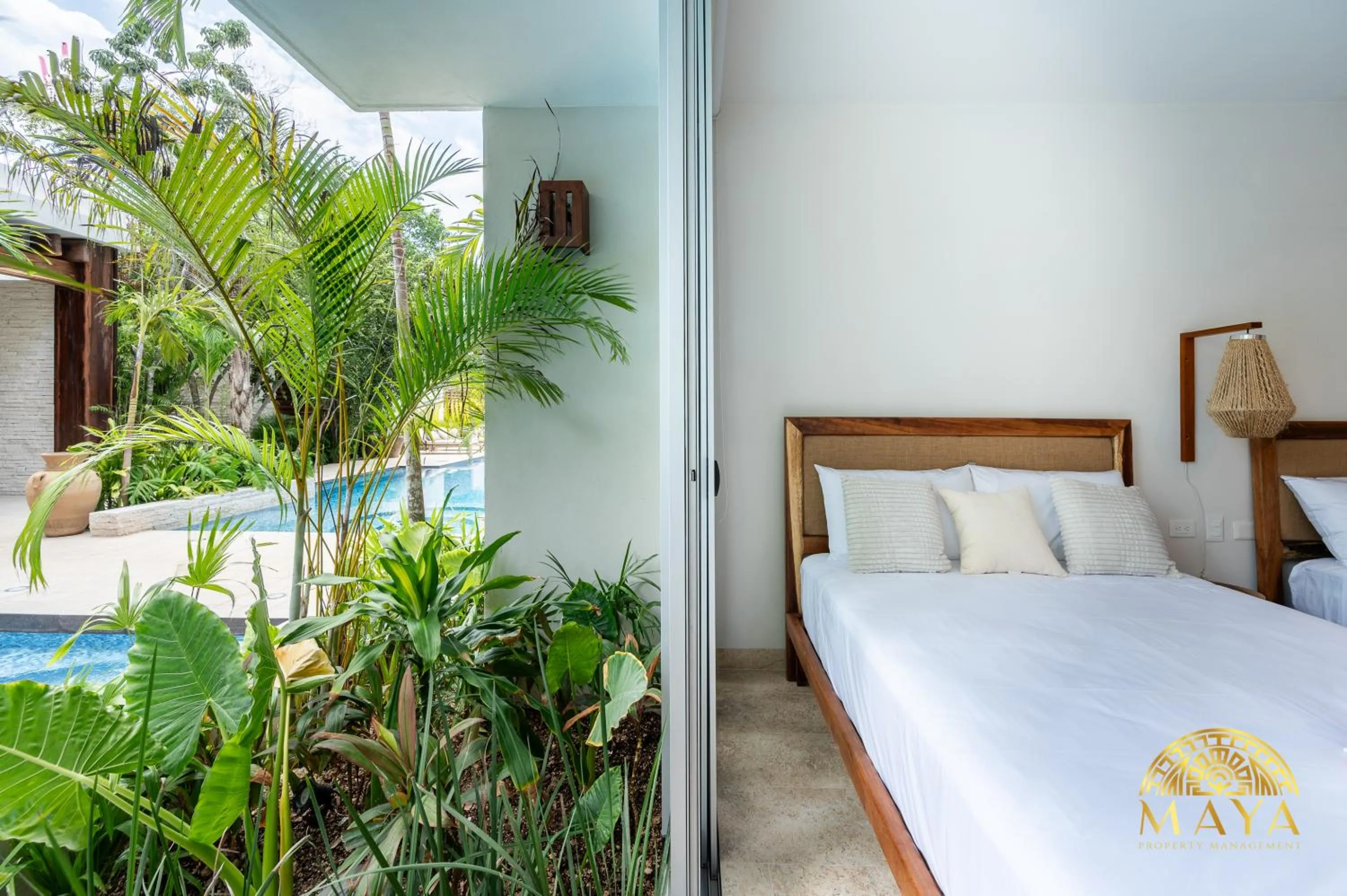 Patio, Bed in Nhoa Tulum Aparthotel by Maya PM