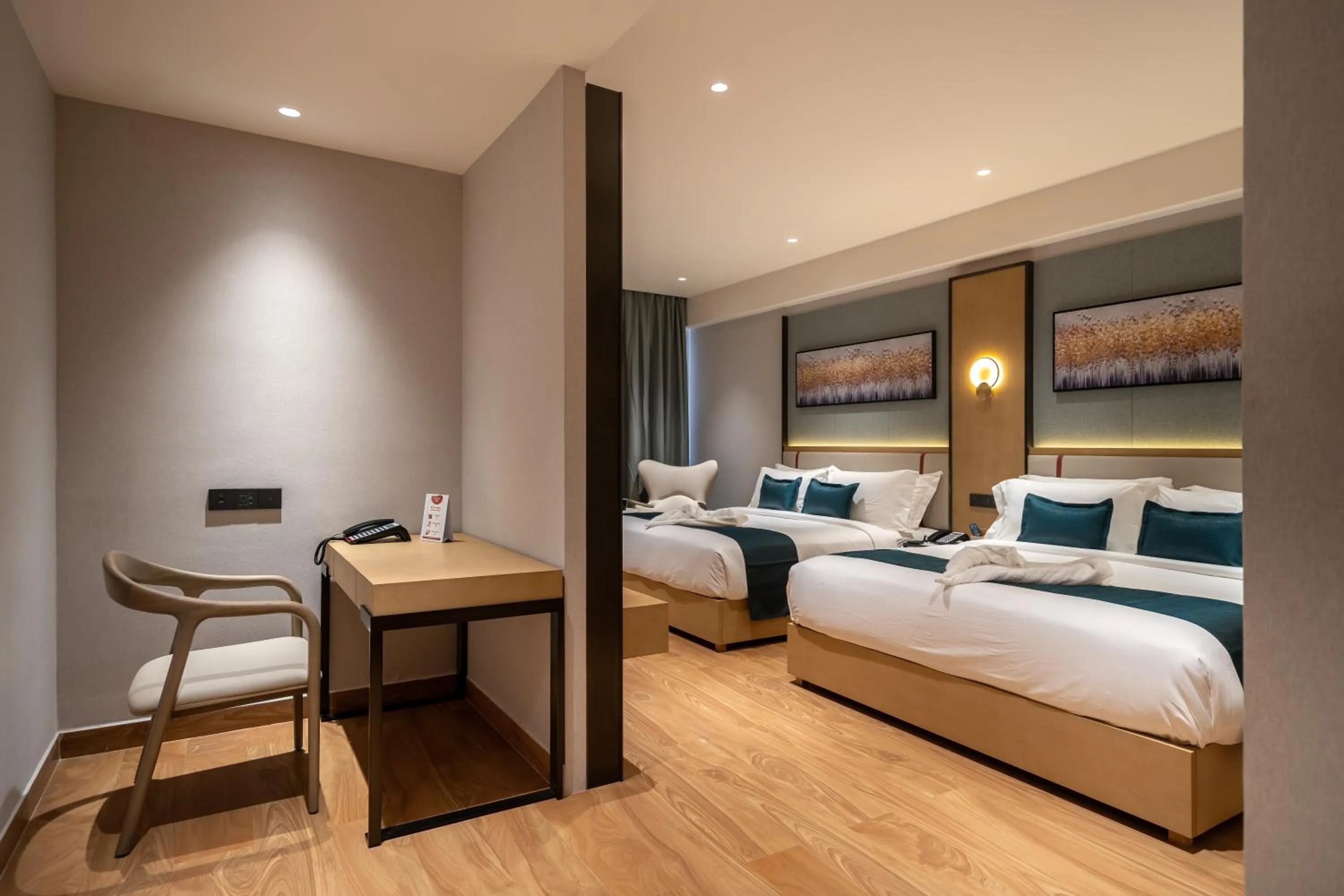 Bed in Copper Leaf Hotels, Tirunelveli