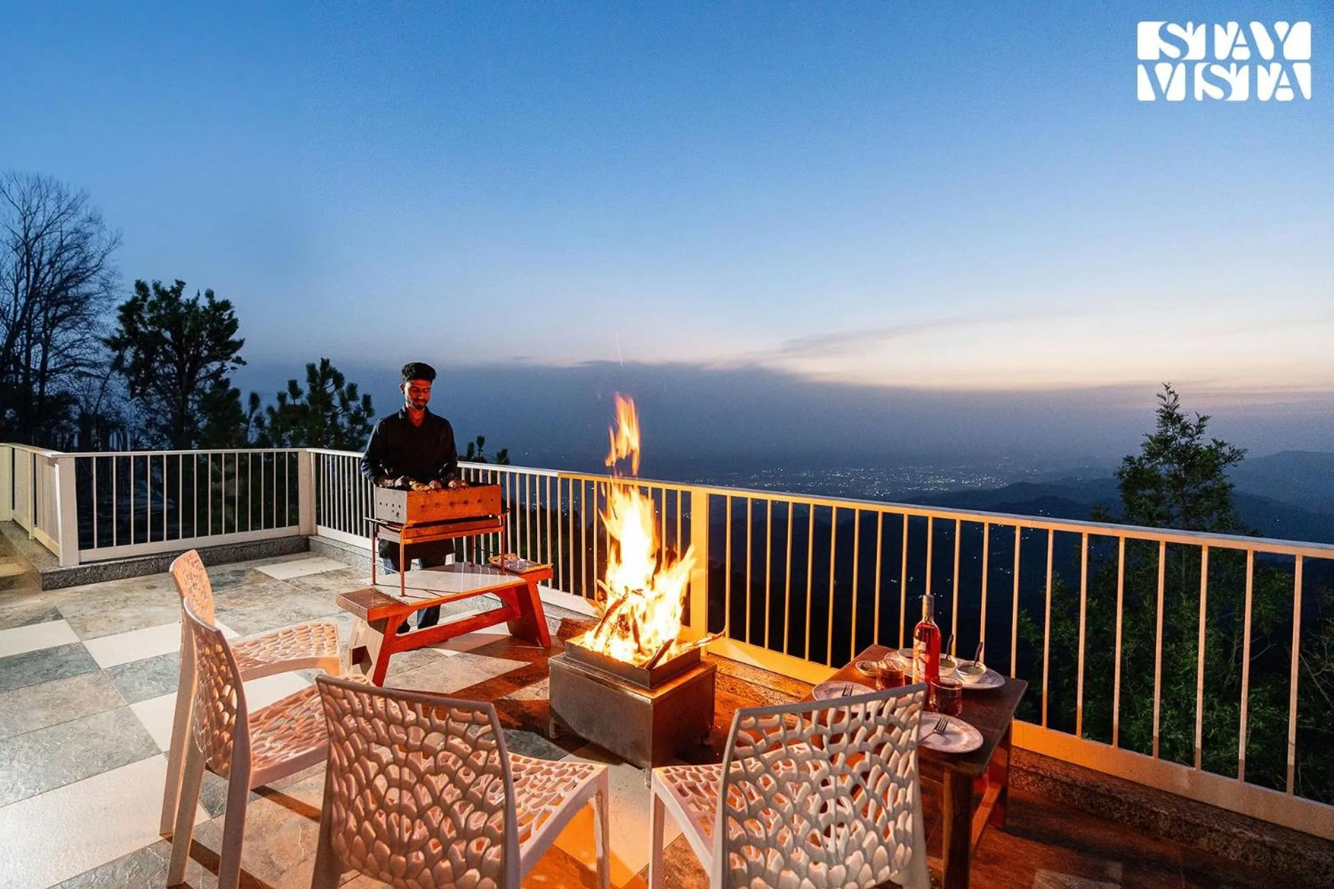 BBQ facilities in StayVista at The Rustic Retreat - 4BHK Valley View villa with Lawn, Bonfire