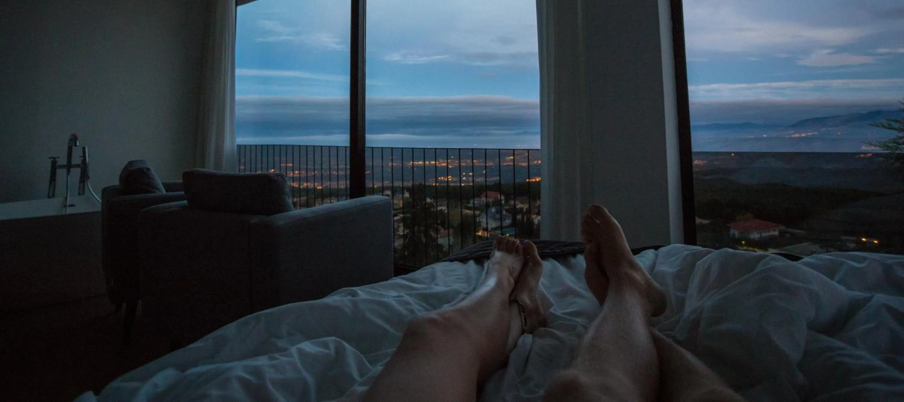 View (from property/room), Bed in Hotel El Balcon de las nieves