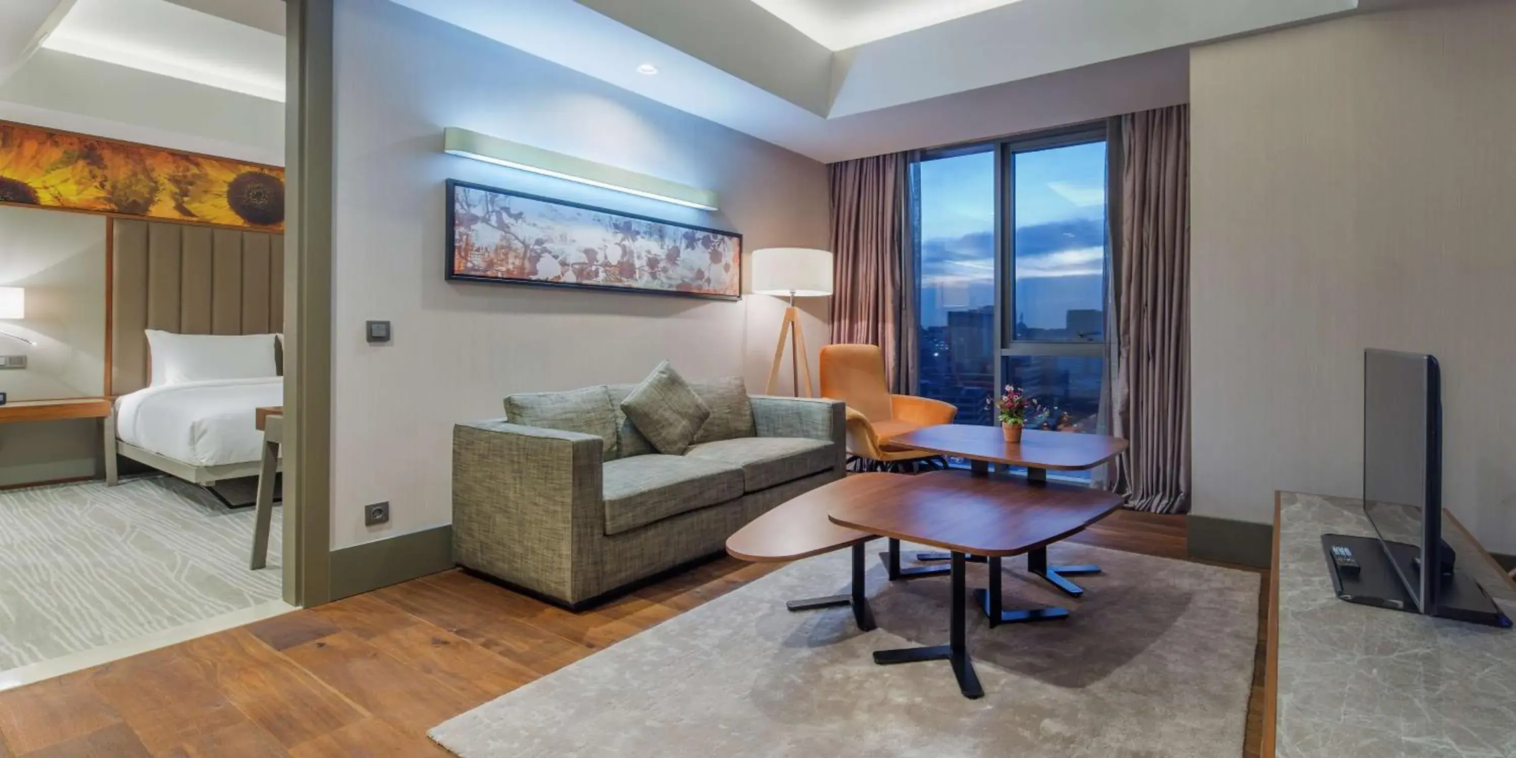 Living room, Bed in Hilton Garden Inn Istanbul Atatürk Airport Living room, Bed in Hilton Garden Inn Istanbul Atatürk Airport