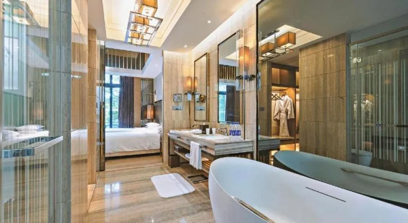 Bed in The Mulian Urban Resort Hotels Huadu