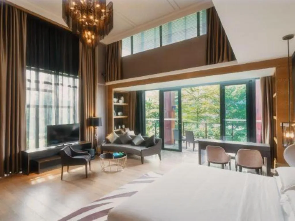 Bed in The Mulian Urban Resort Hotels Huadu